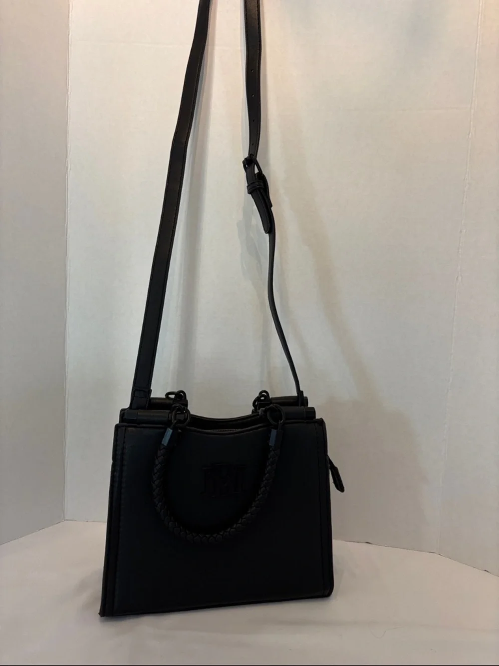 Badgley Mischka Women's Black Crossbody - Tote Bag with Braided Handle